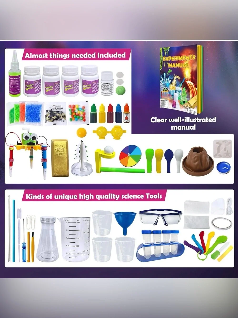 150 Experiment STEM Science Kit For Kids Chemistry Volcano Educational Magic NIB